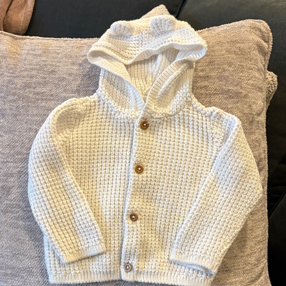 Carter's Cream Knit Sweater with Bear Ears